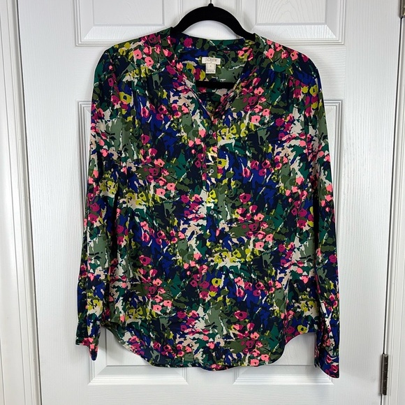 J. Crew floral button down blouse sz sm - Picture 1 of 6